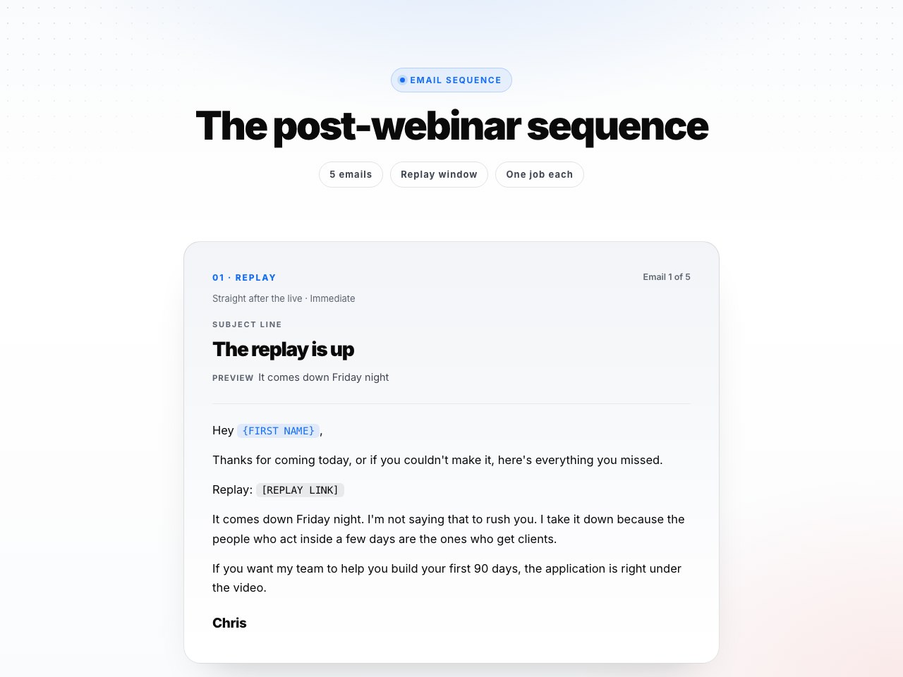 Post-webinar preview