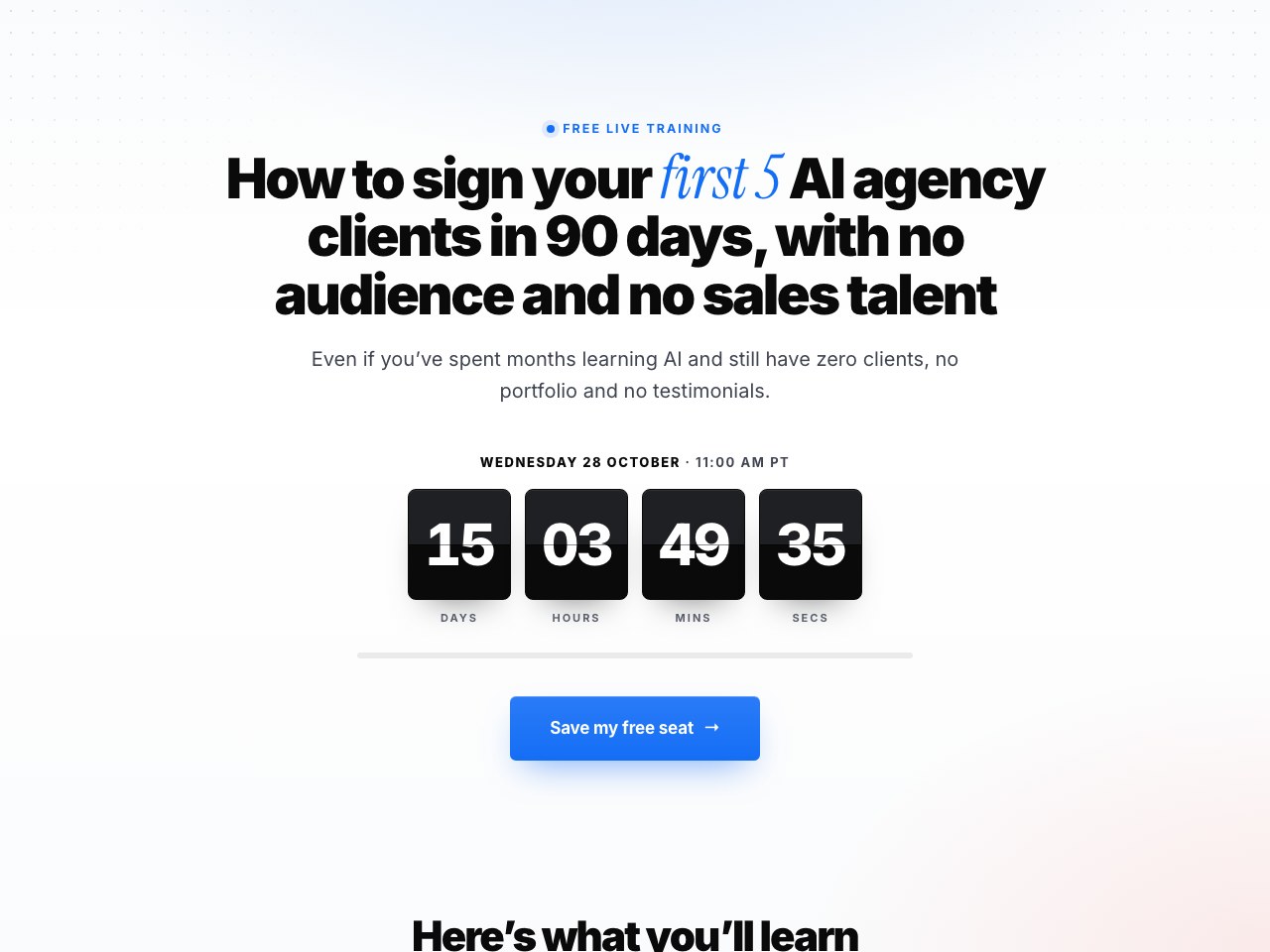 Registration page preview