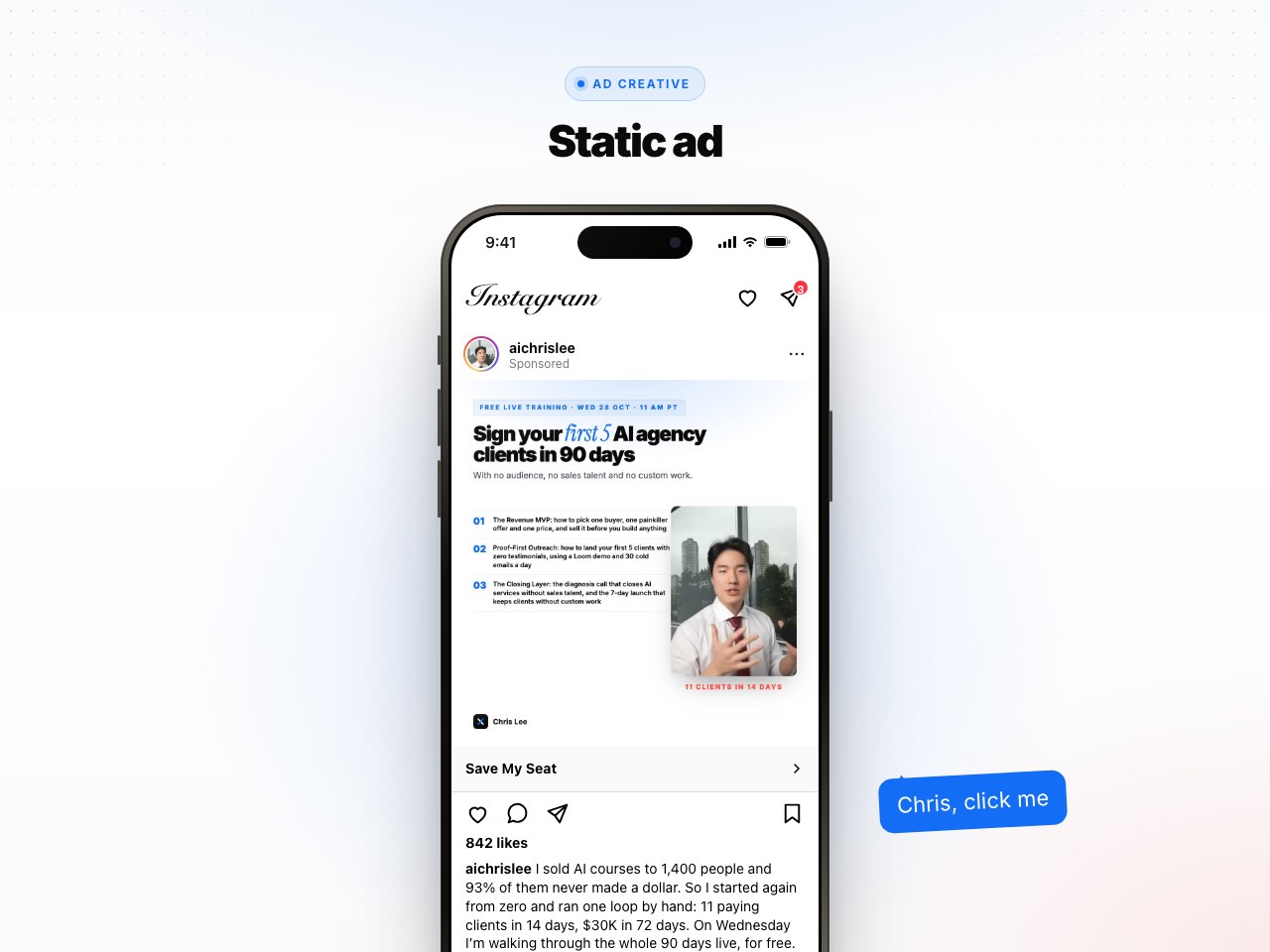 Static ad preview